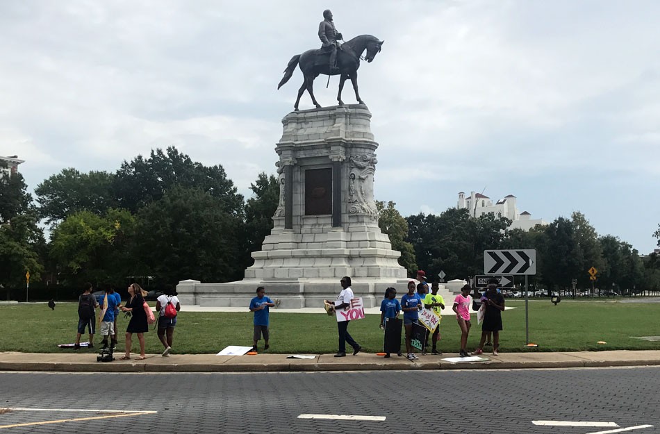 Richmond Youth Arts Group Gathers at Lee Statue on Monument Avenue to Advocate for Peace