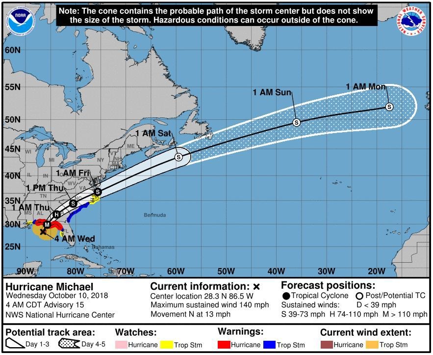 North Carolina Declares State of Emergency as 150-mph Hurricane Michael Makes Landfall on Florida Panhandle
