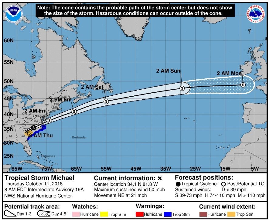 State of Emergency Declared in Virginia Ahead of Tropical Storm Michael