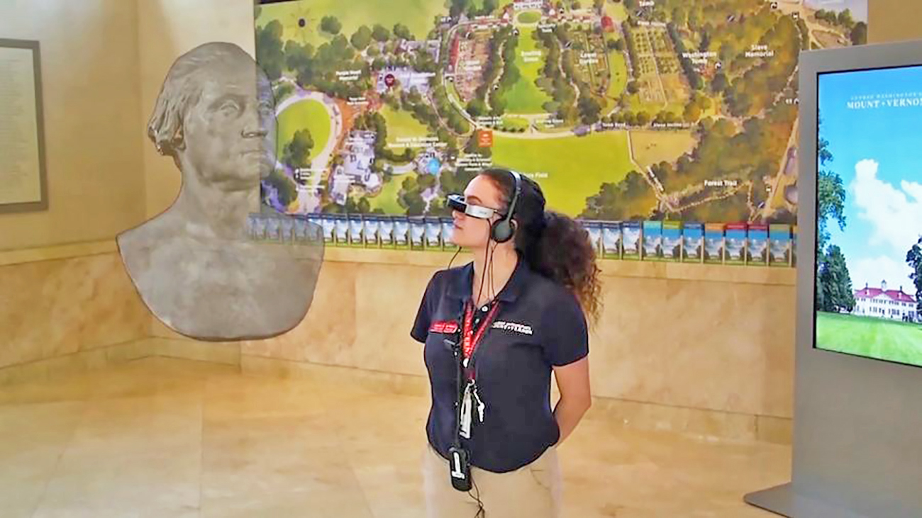 An AR tour at Mount Vernon. Image courtesy of ARtGlass.